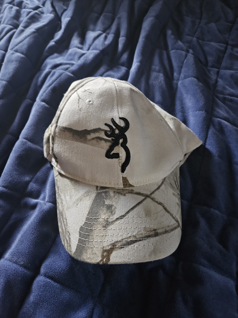 Browning Womens Camouflage Baseball Cap in White Tan and Brown with Black Logo